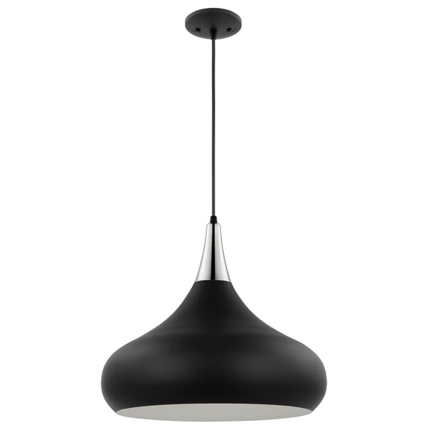 Nuvo Phoenix 1-Light Large Pendant Matte Black with Polished Nickel 60/7516 - main